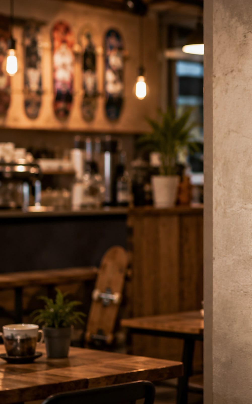 A Wallboard mounted in a cafe setting.